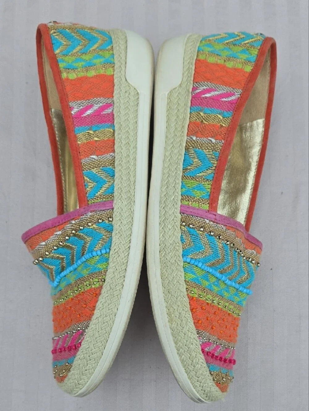 Donald J Pliner Pizasp Beaded Espadrille Flats Size 6.5M